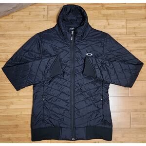 Oakley Quilted Jacket Women's Sz Large Black Insulated Puffer Full Zip Ski Coat